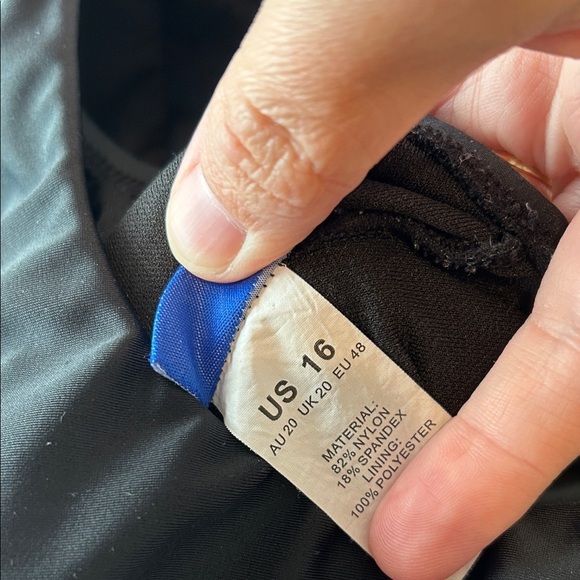 Black Ruffled One-Shoulder swimsuit resort vacation frilly comfy full coverage - Picture 5 of 5